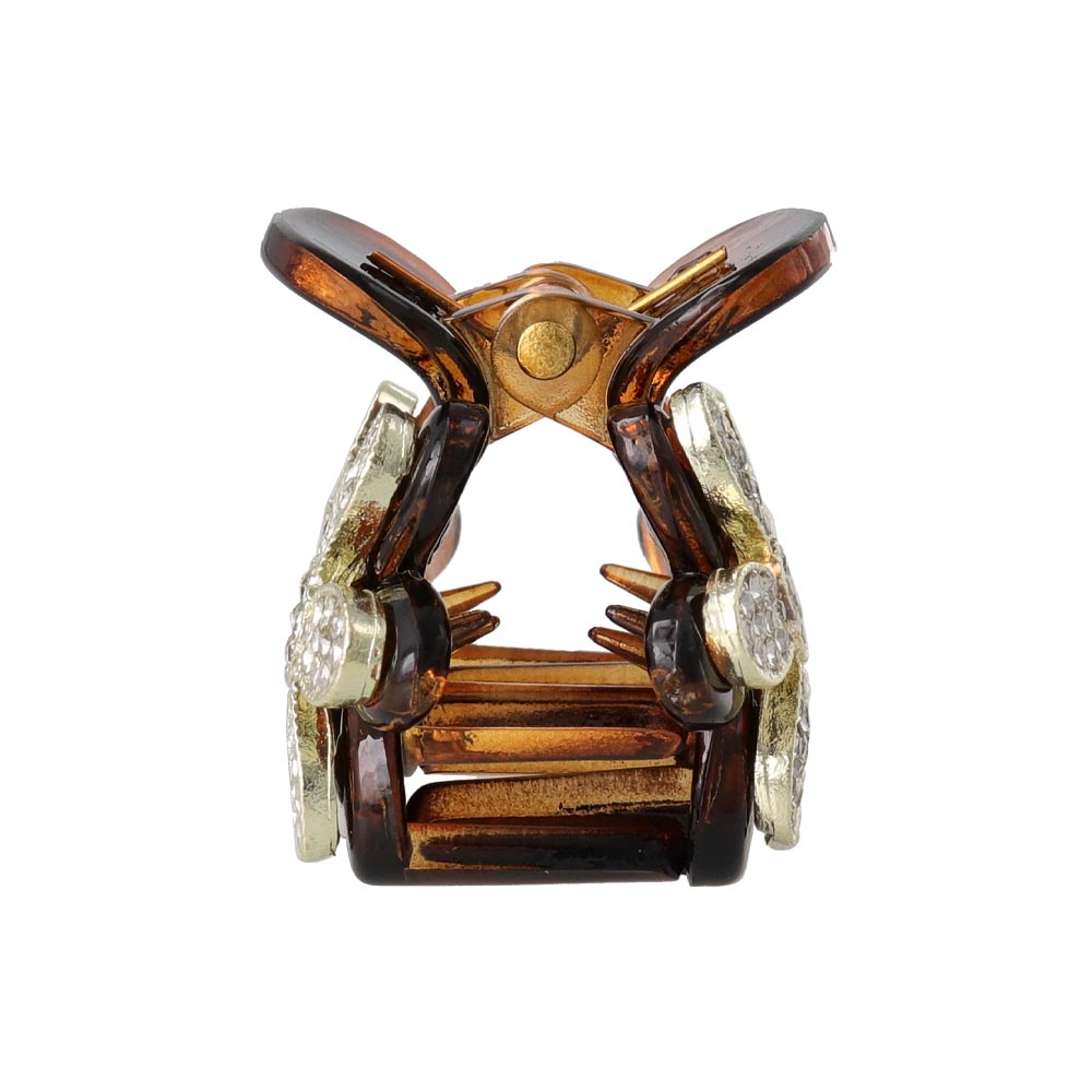 Pave Flower Mini Hair Claw