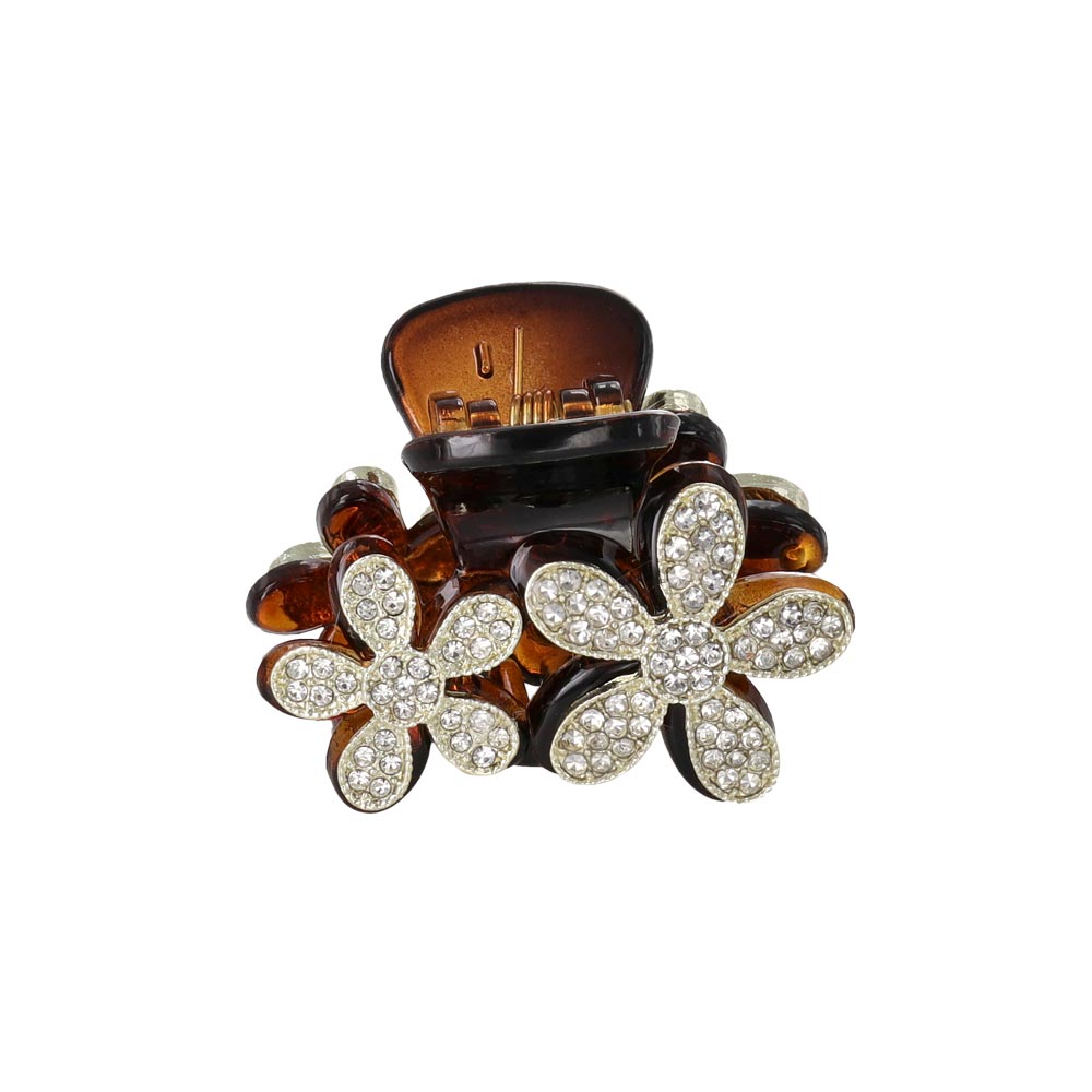 Pave Flower Mini Hair Claw