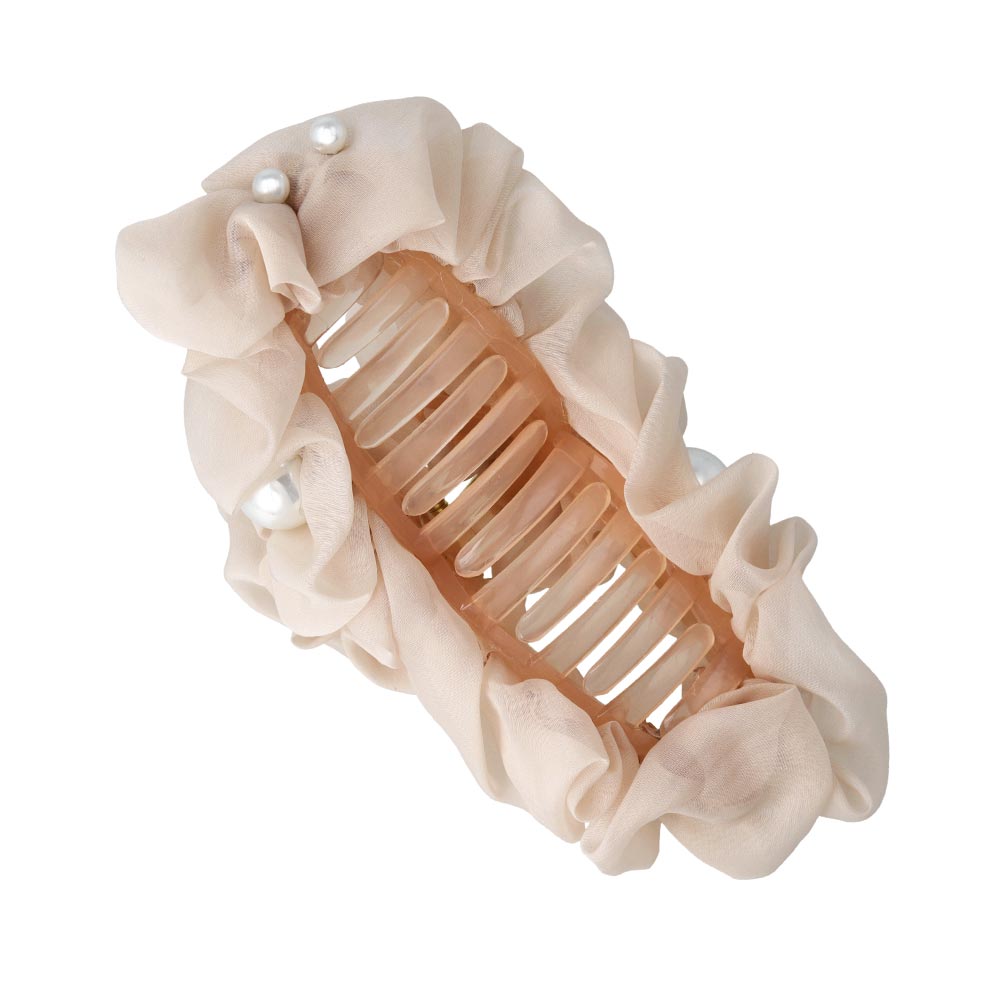 Ruffle Pearlized Hair Claw