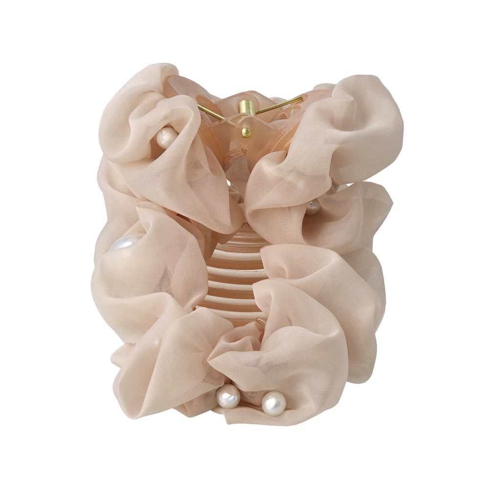 Ruffle Pearlized Hair Claw