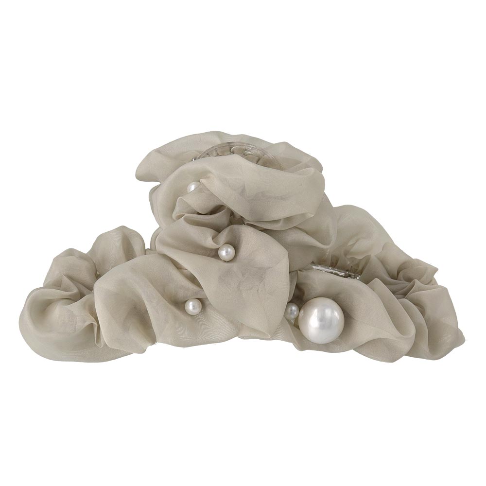 Ruffle Pearlized Hair Claw