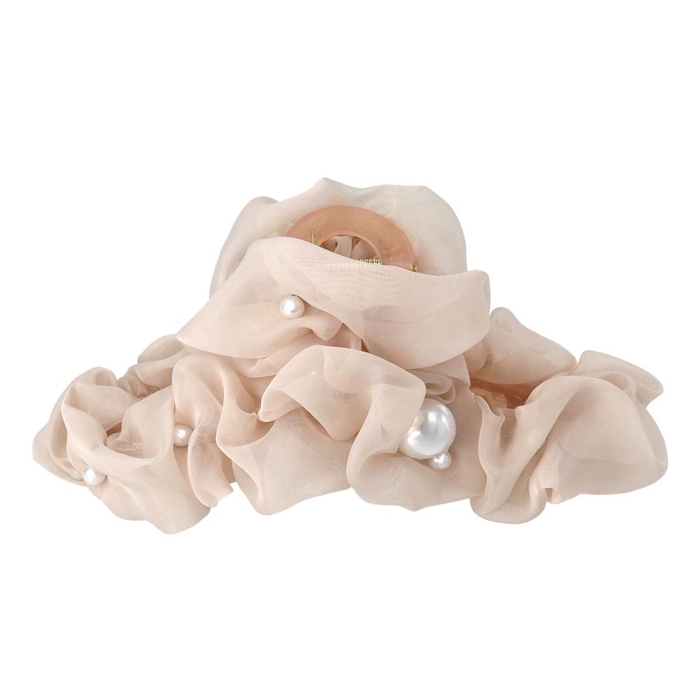 Ruffle Pearlized Hair Claw