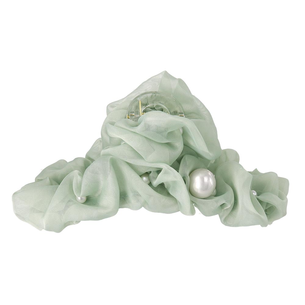 Ruffle Pearlized Hair Claw