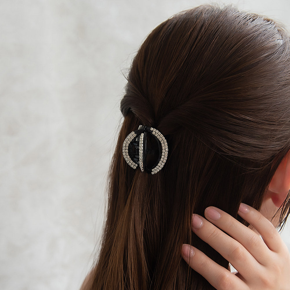 Rhinestone Mini Round Hair Claw