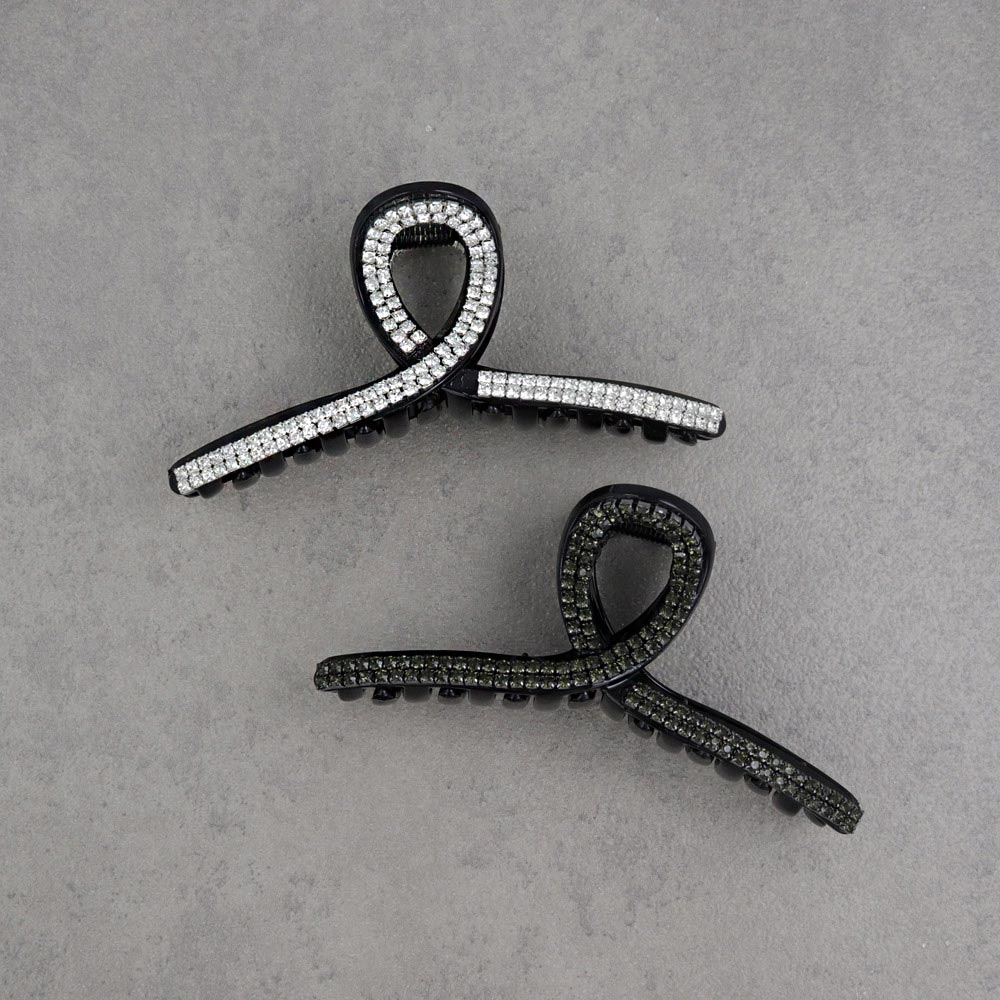 Rhinestone Loop Hair Claw - osewaya