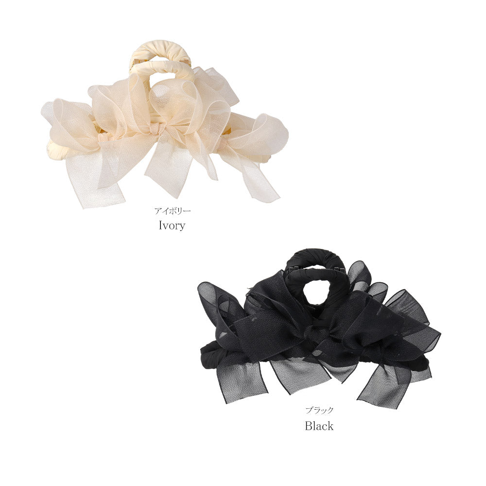 Sheer Allover Ribbon Hair Claw