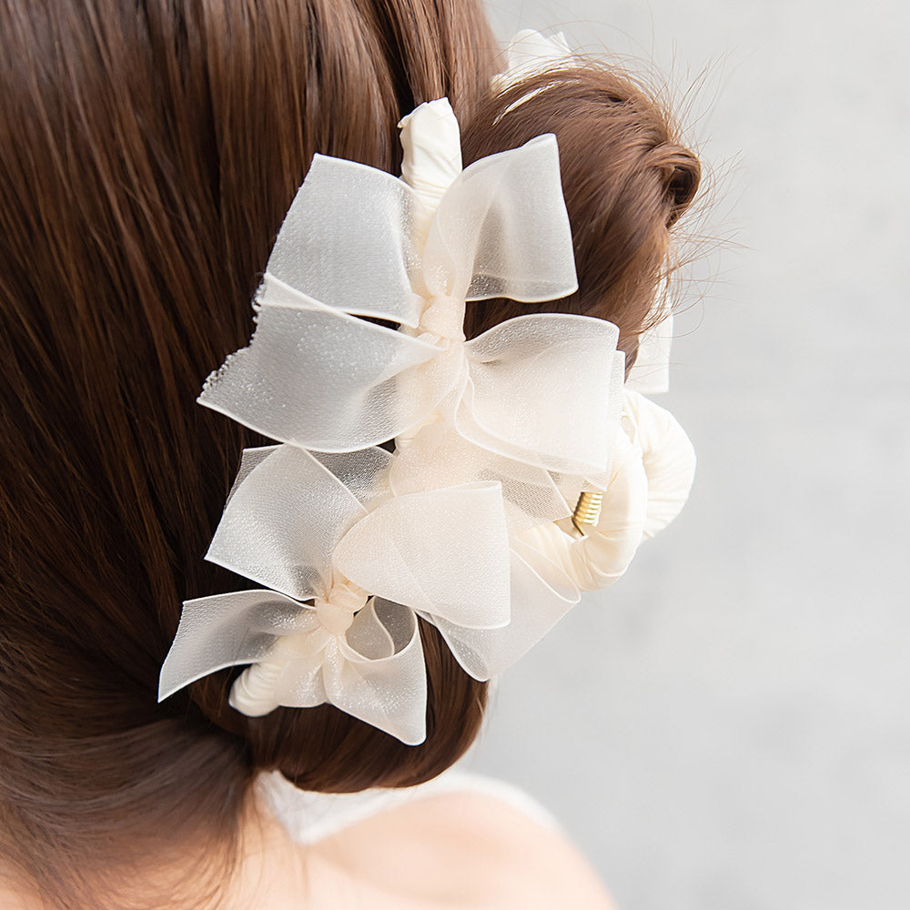 Sheer Allover Ribbon Hair Claw