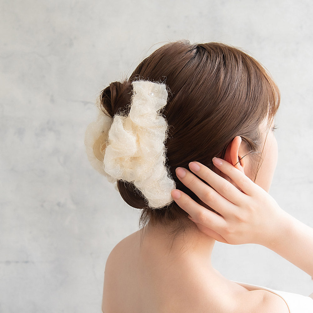 Frayed Pearl Encrusted Hair Claw