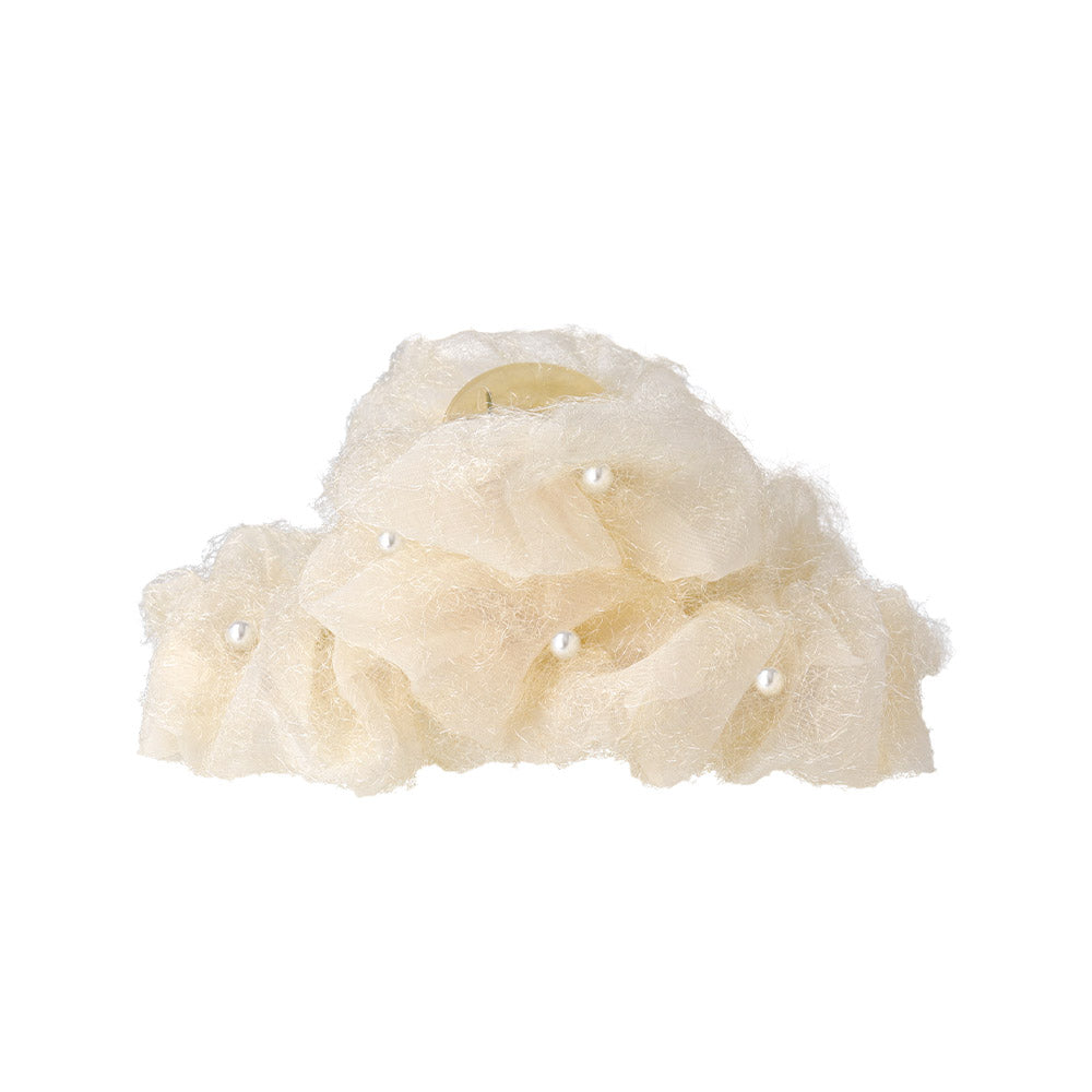 Frayed Pearl Encrusted Hair Claw