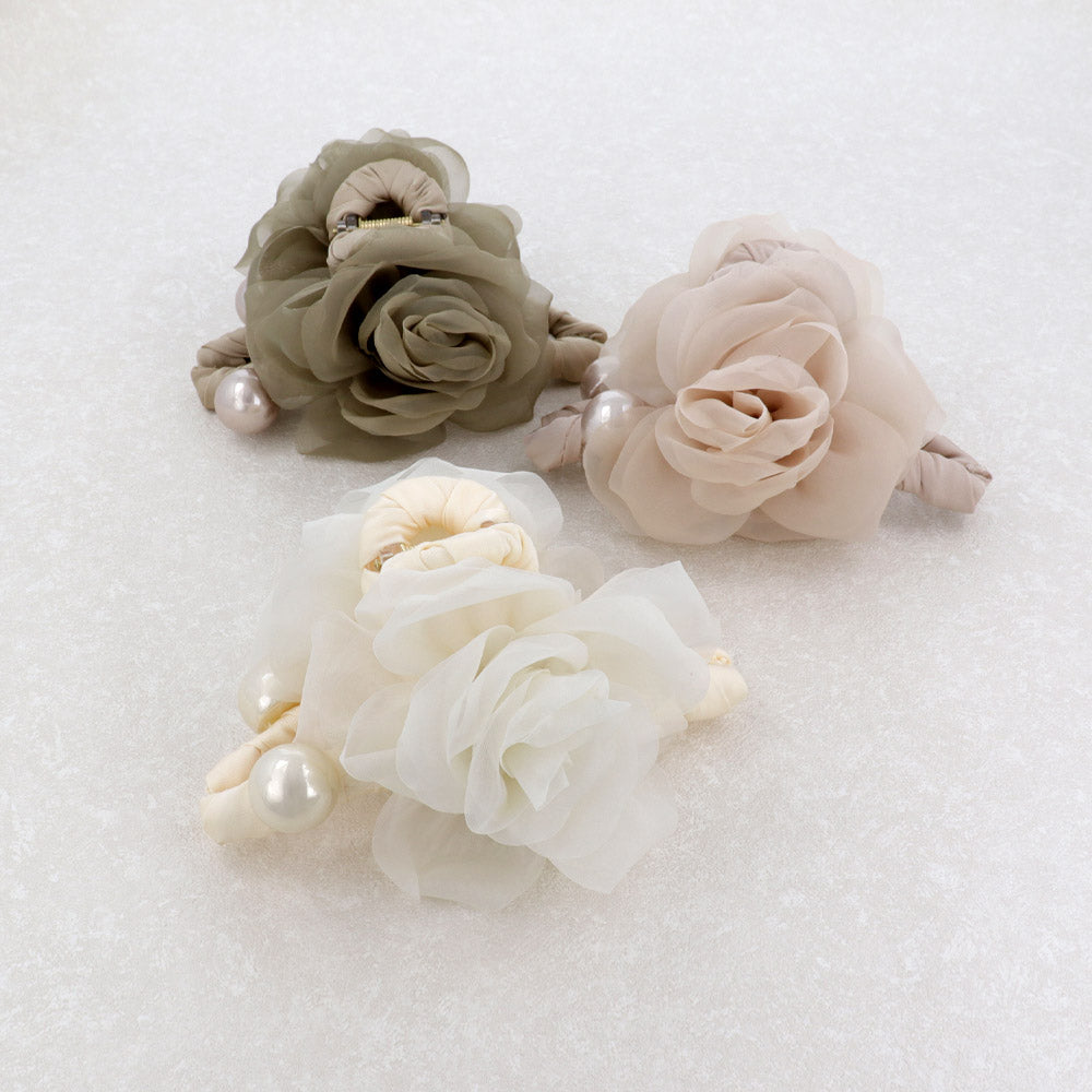 Sheer Soft Rose Hair Claw - osewaya