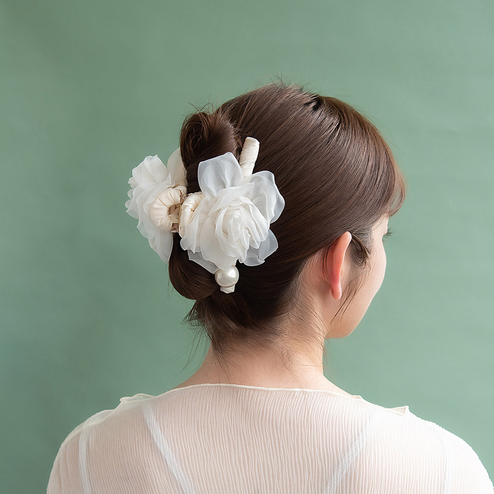 Sheer Soft Rose Hair Claw - osewaya