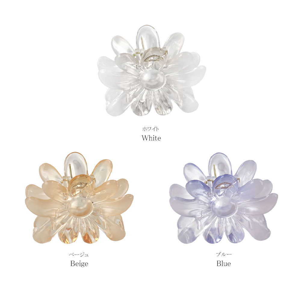Translucent Flower Hair Claw