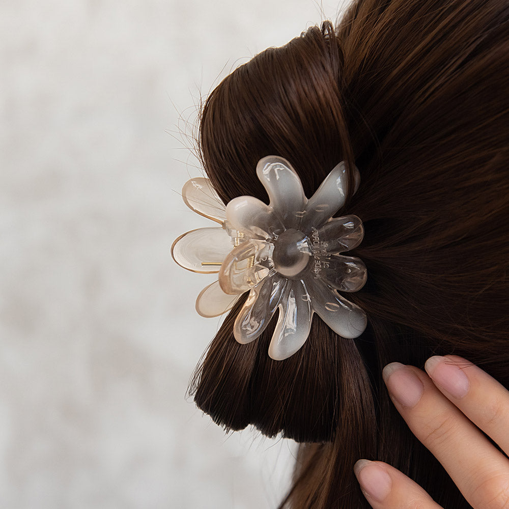 Translucent Flower Hair Claw