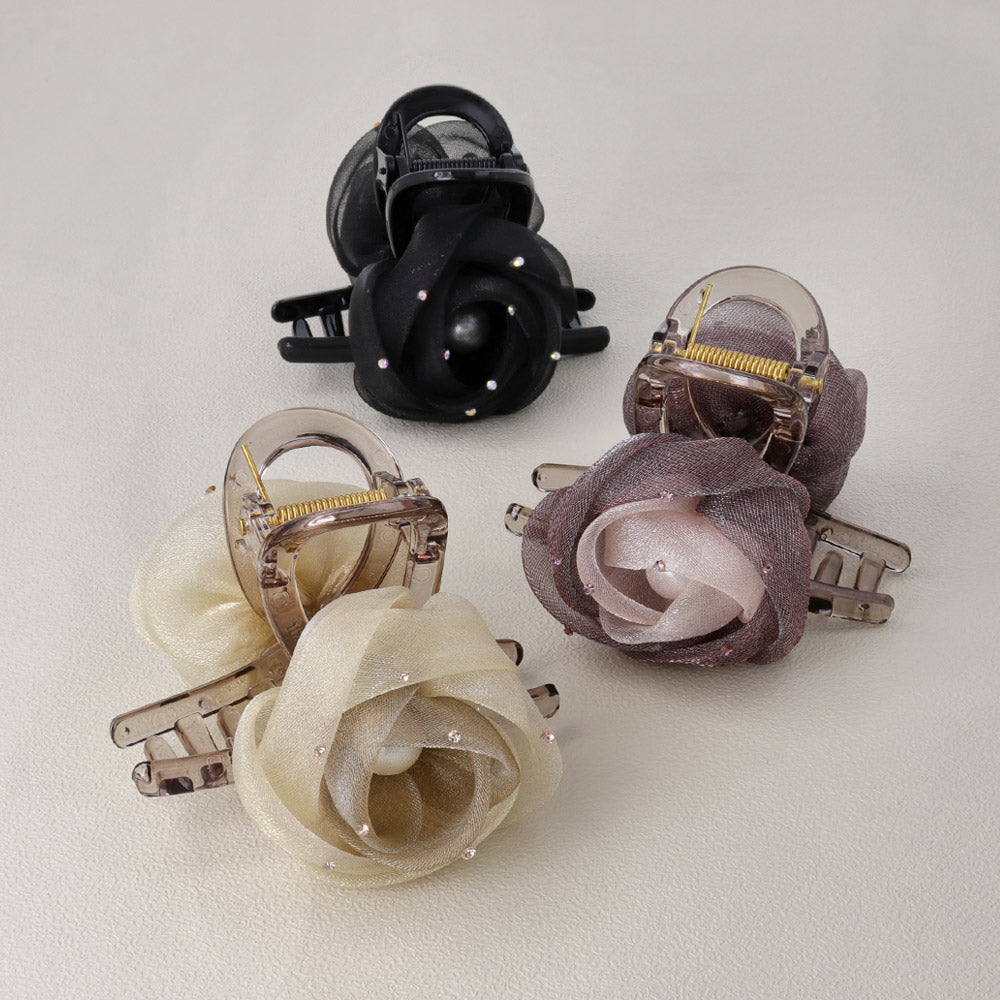Tulle Flower Hair Claw - osewaya