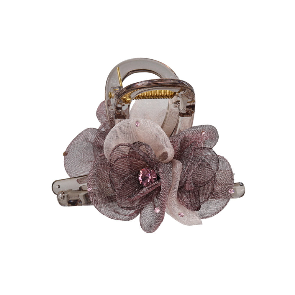 Double Tulle Flower Hair Claw