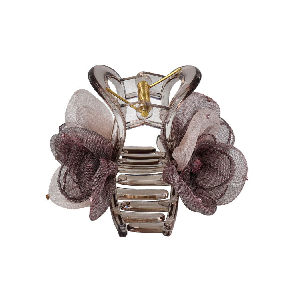 Double Tulle Flower Hair Claw