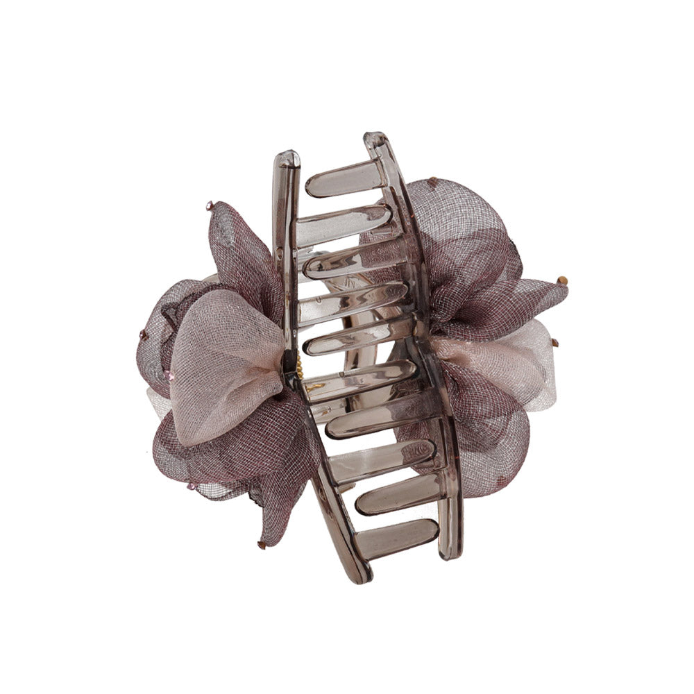 Double Tulle Flower Hair Claw