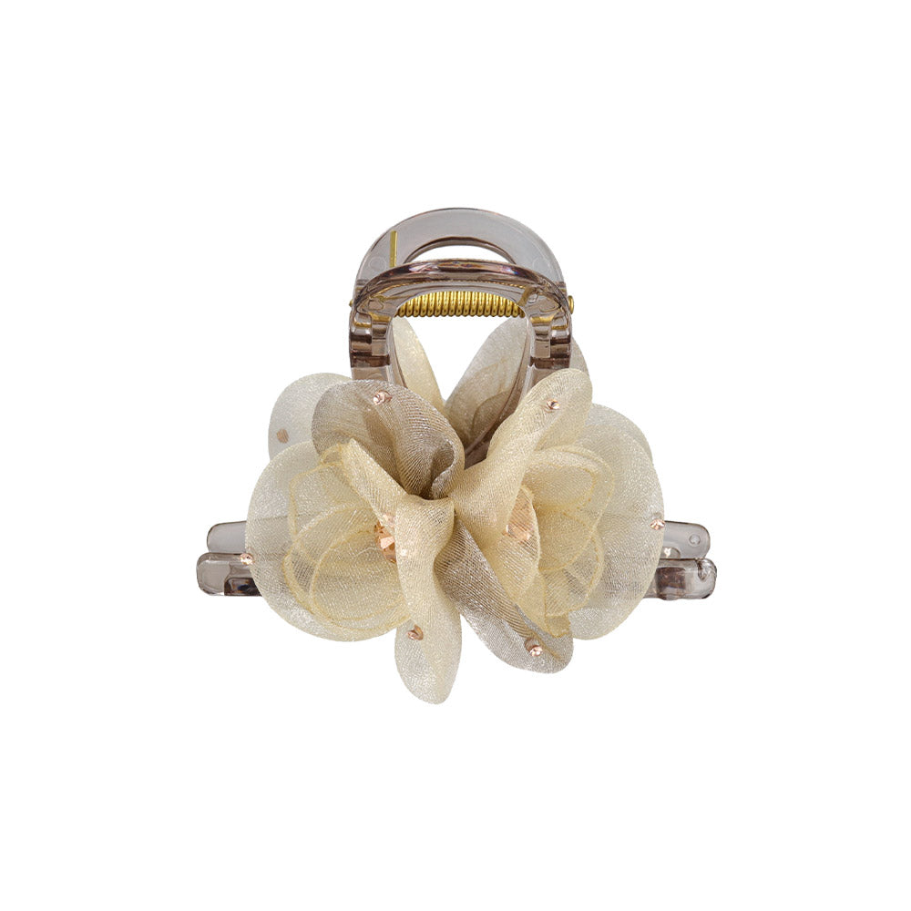 Double Tulle Flower Hair Claw