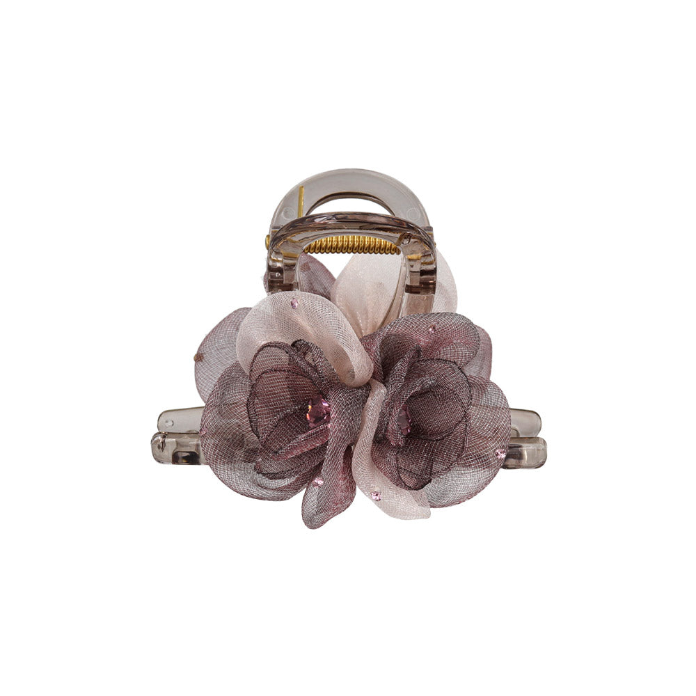 Double Tulle Flower Hair Claw