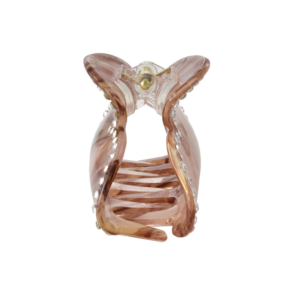 Rhinestone Marble Heart Hair Claw
