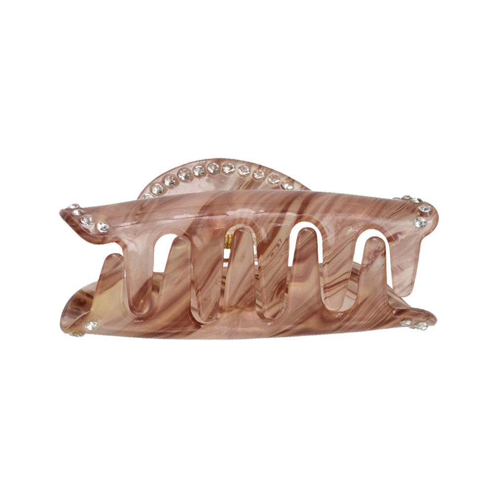 Rhinestone Marble Heart Hair Claw