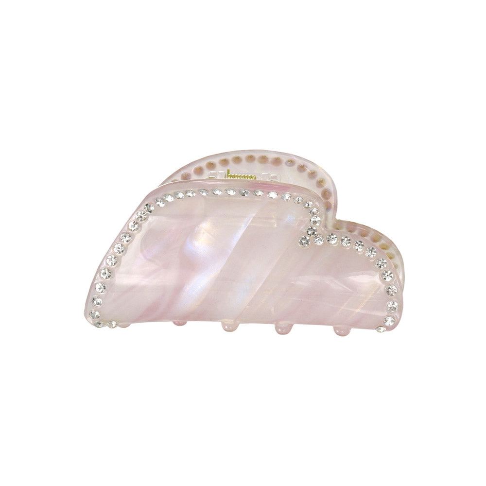 Rhinestone Marble Heart Hair Claw