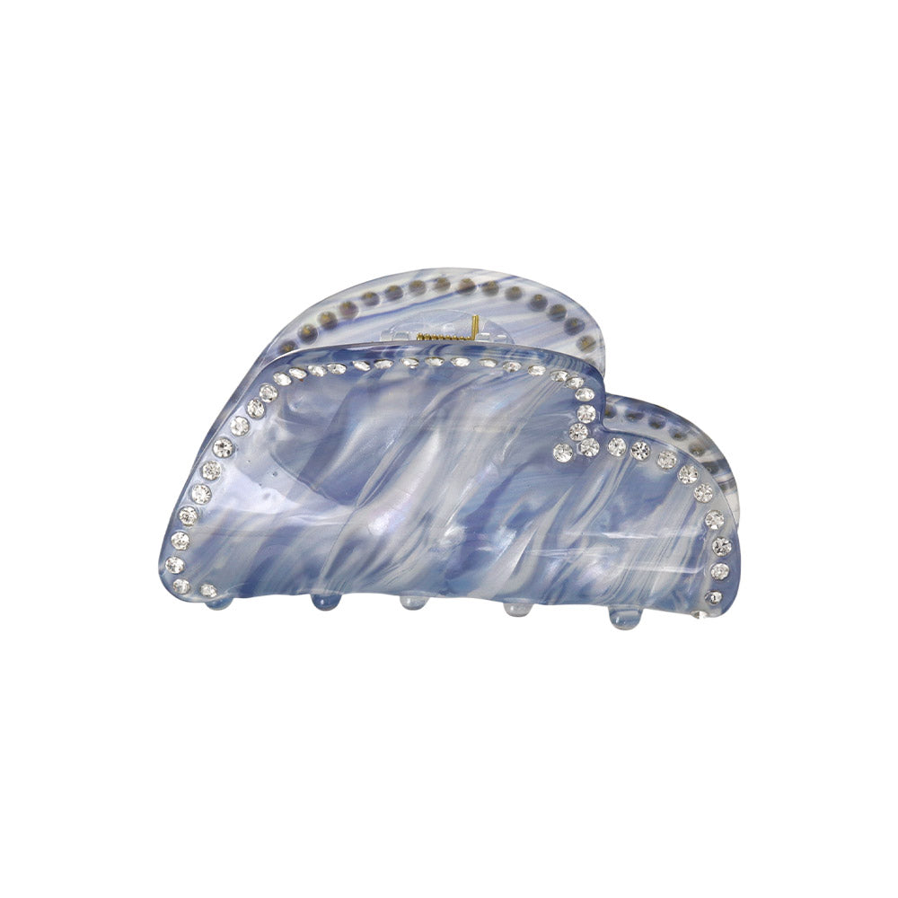 Rhinestone Marble Heart Hair Claw