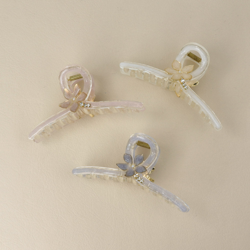 Floral Jelly Loop Hair Claw - osewaya