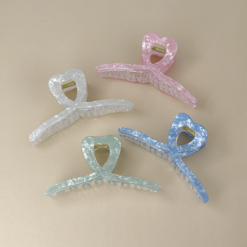 Marble Heart Loop Hair Claw