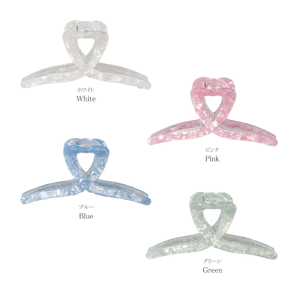 Marble Heart Loop Hair Claw