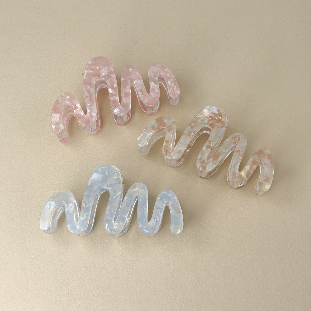 Wiggle Iridescent Marble Hair Claw - osewaya