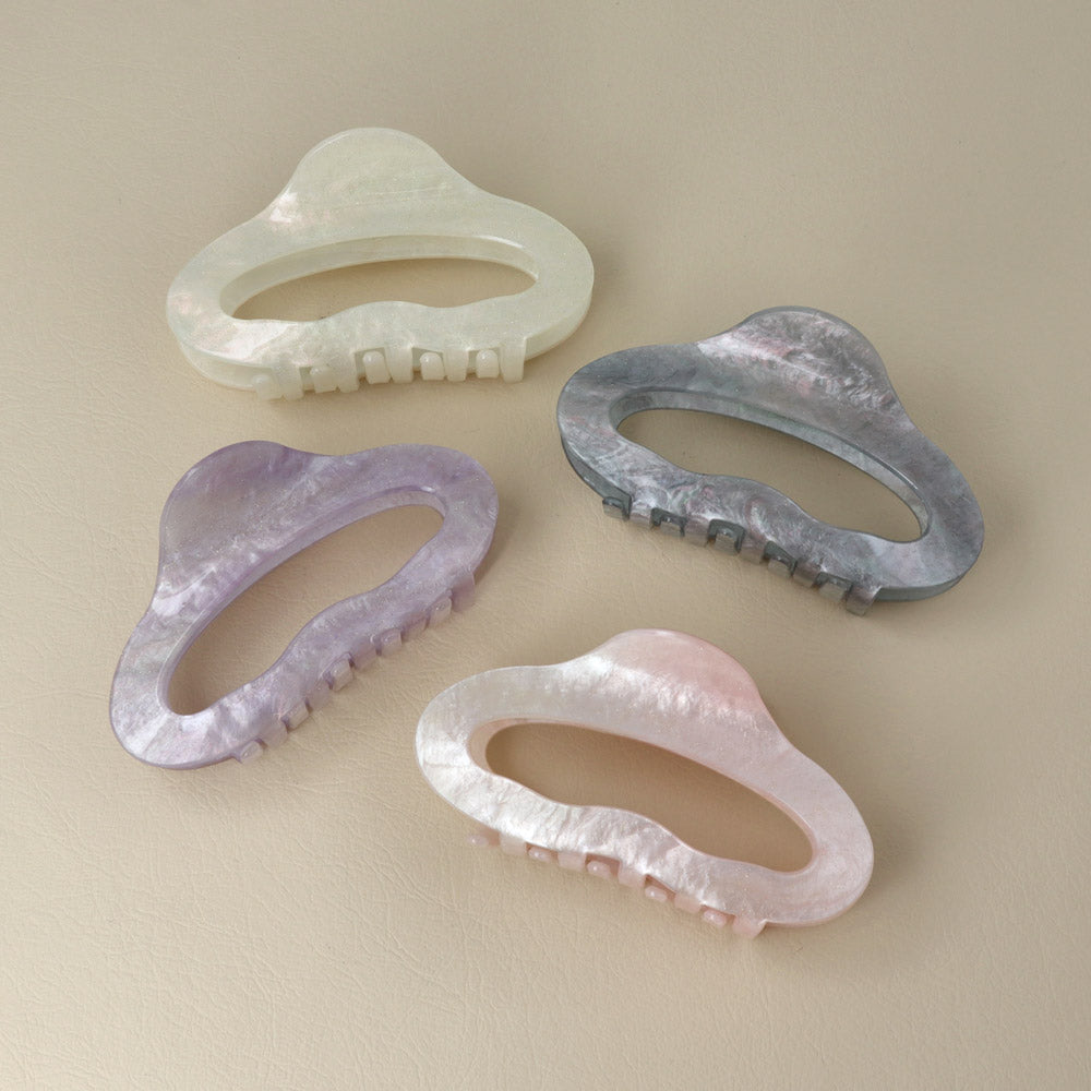 Round Hollow Marble Hair Claw