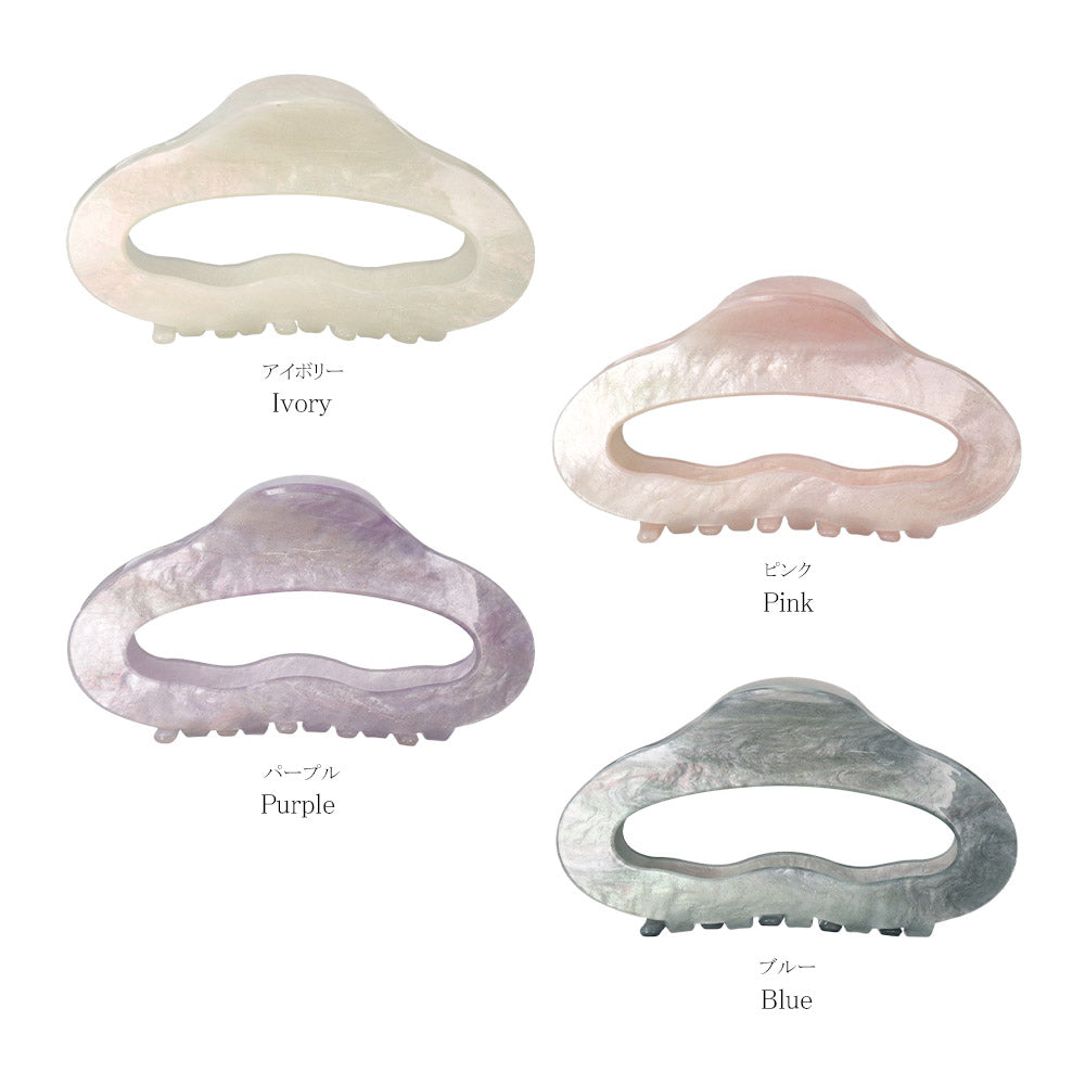 Round Hollow Marble Hair Claw