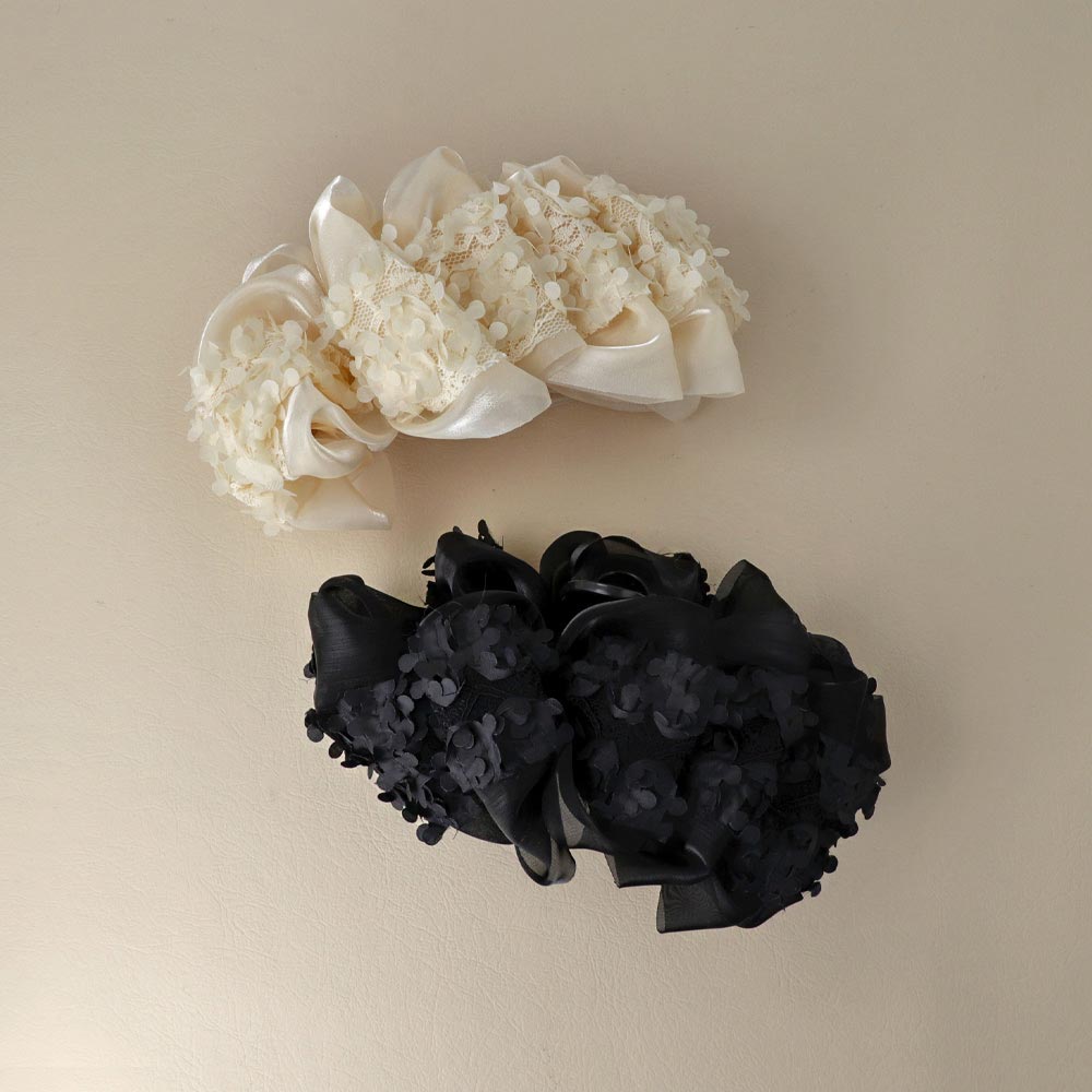 Ruffle Floral Hair Claw
