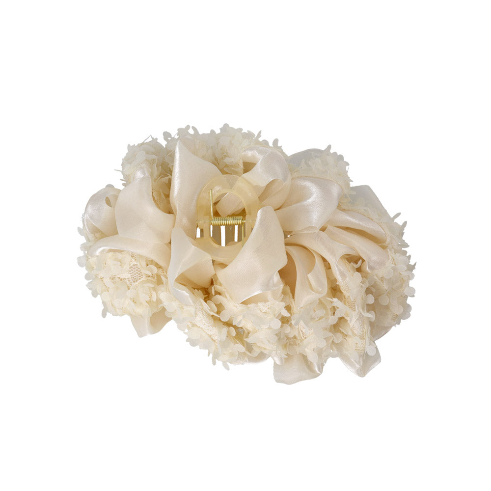 Ruffle Floral Hair Claw