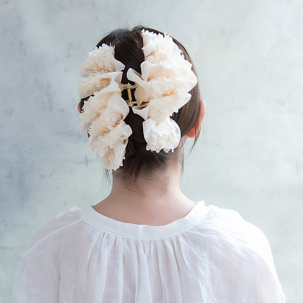Ruffle Floral Hair Claw