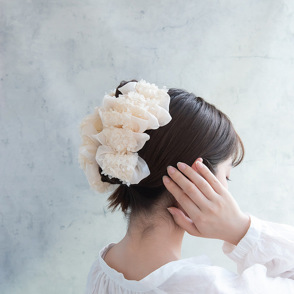 Ruffle Floral Hair Claw