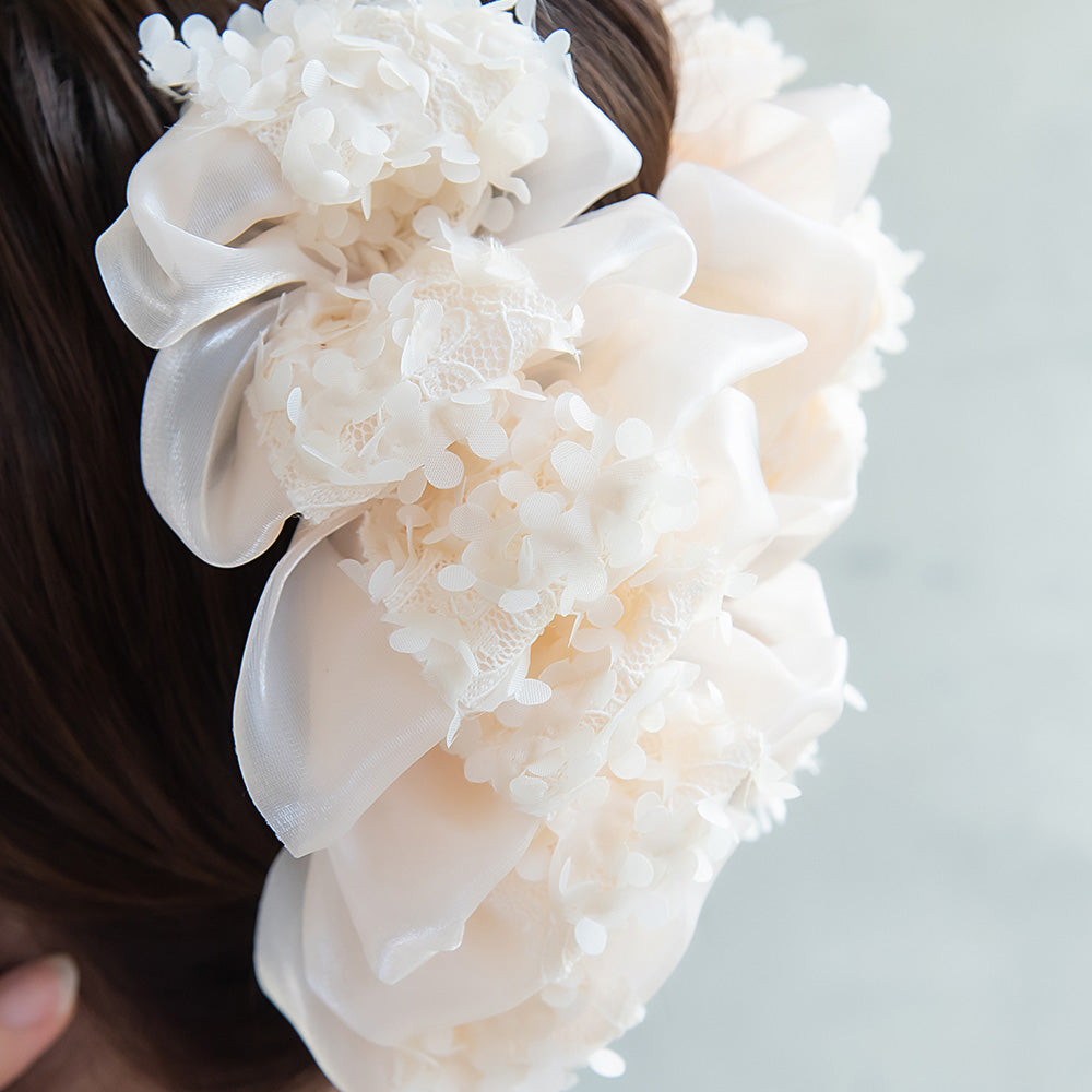 Ruffle Floral Hair Claw