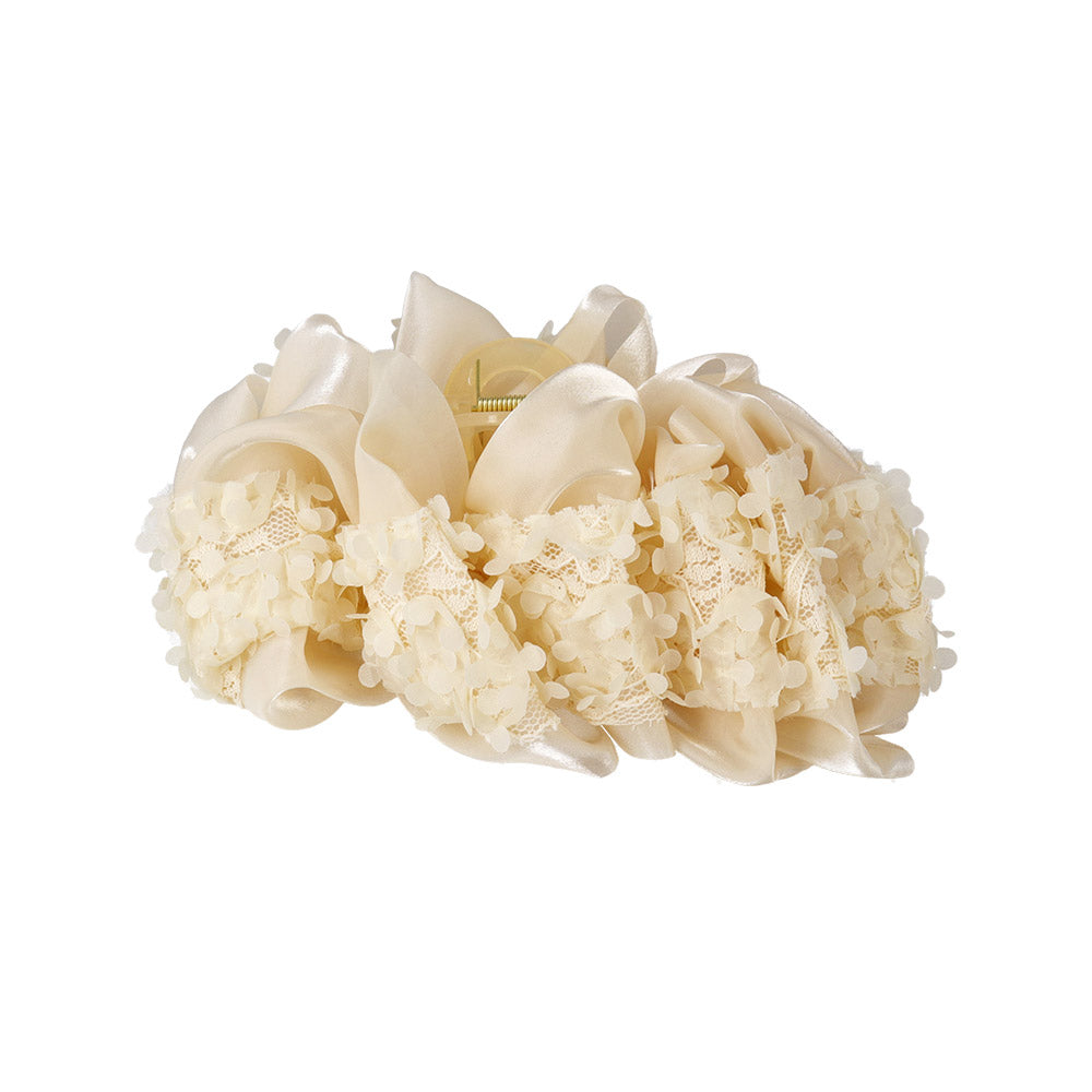 Ruffle Floral Hair Claw