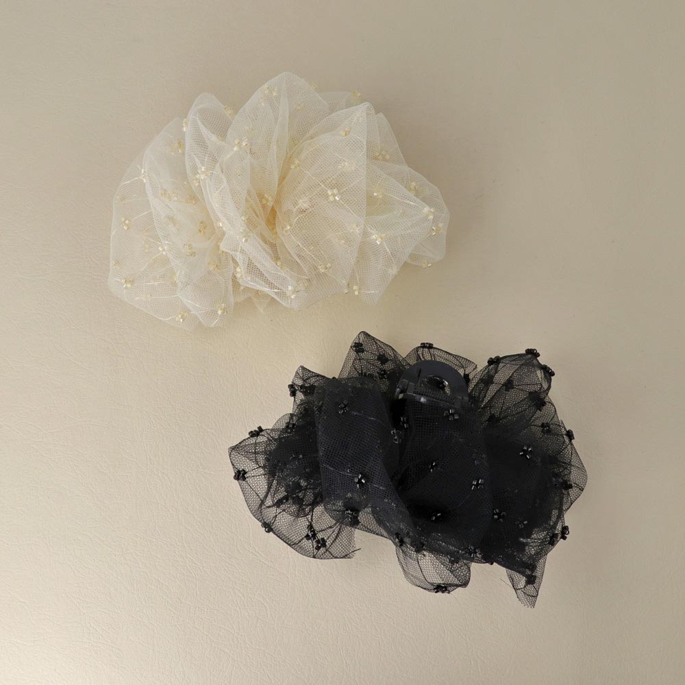 Ruffle Tule Hair Claw
