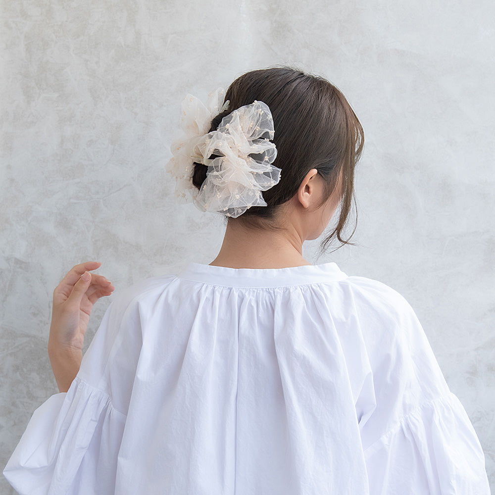Ruffle Tule Hair Claw
