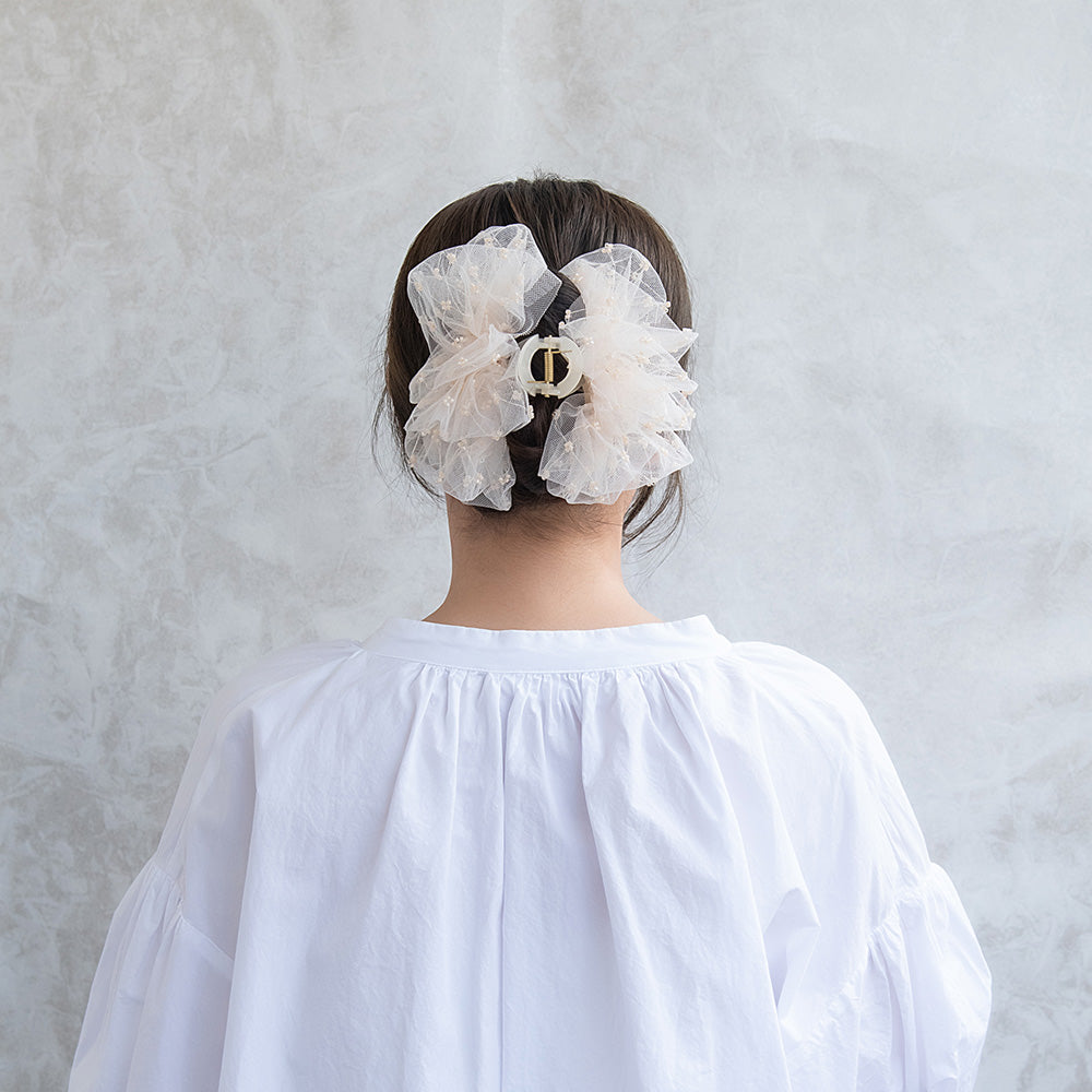 Ruffle Tule Hair Claw