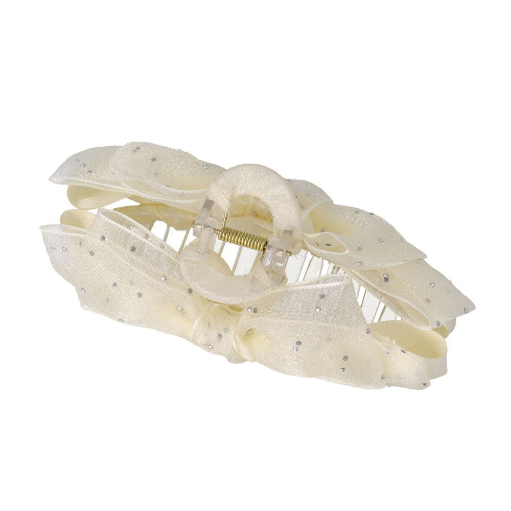 Dotted Layered Bow Hair Claw