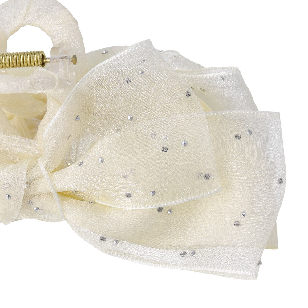 Dotted Layered Bow Hair Claw