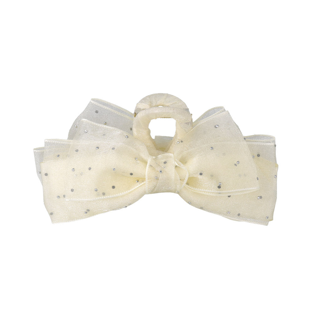 Dotted Layered Bow Hair Claw