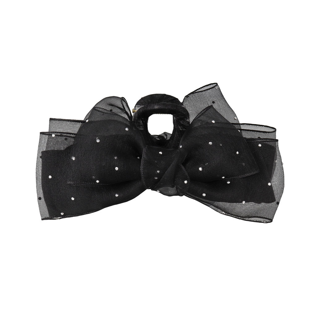 Dotted Layered Bow Hair Claw