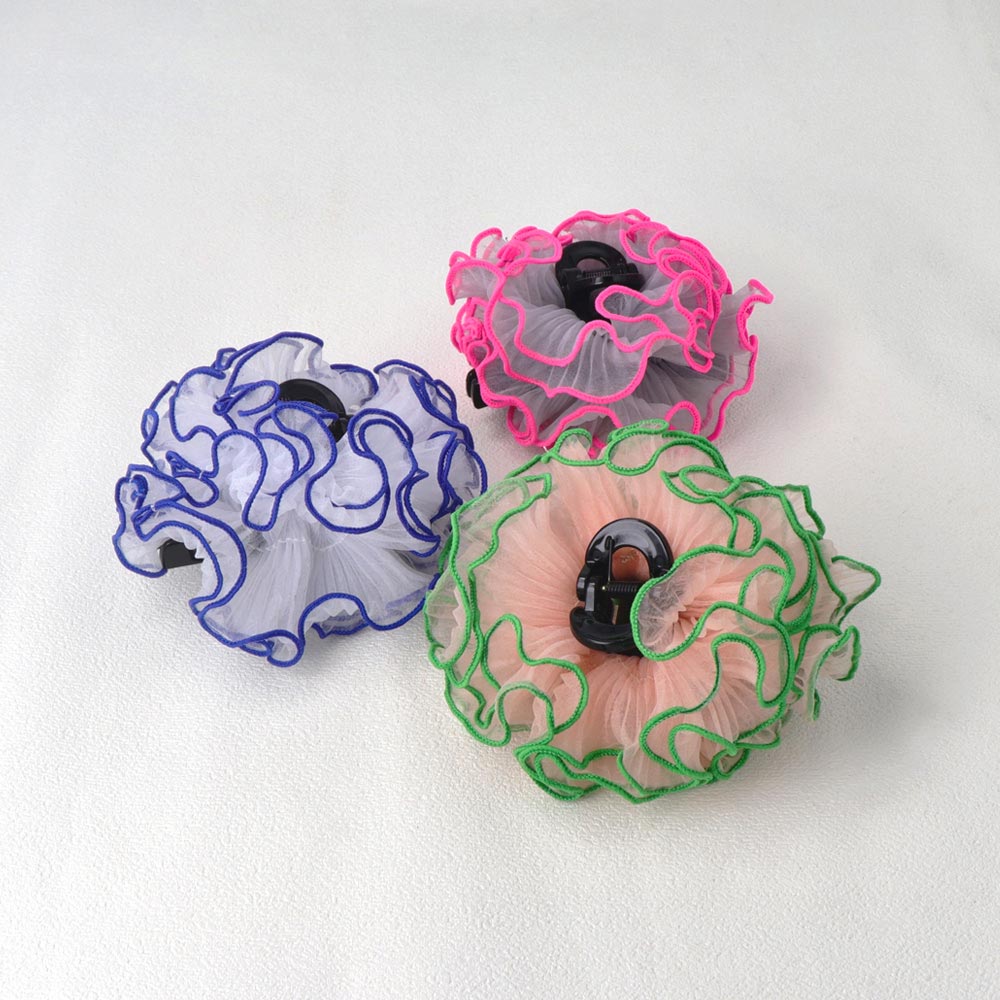 Vivid Trimmed Ruffle Hair Claw - osewaya