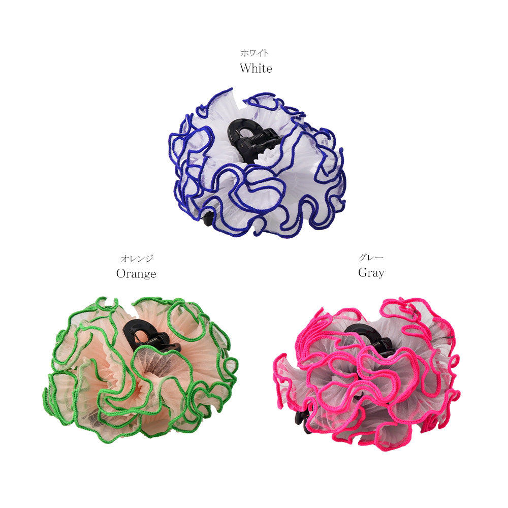 Vivid Trimmed Ruffle Hair Claw