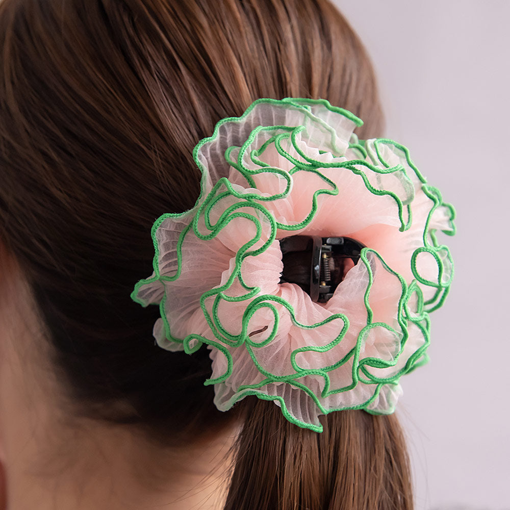 Vivid Trimmed Ruffle Hair Claw