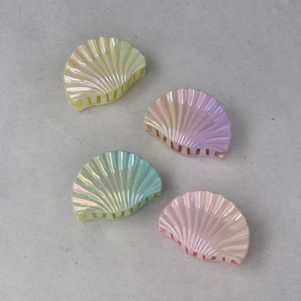 Iridescent Scallop Shell Hair Claw